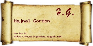 Hajnal Gordon névjegykártya